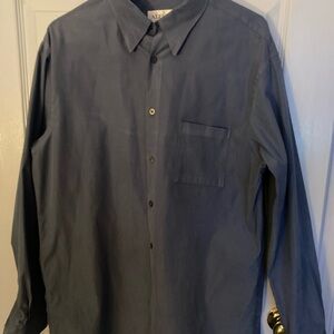 Alfani men’s blue gray, long sleeve button up shirt